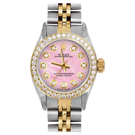 rolex mop diamond dial|rolex pink face diamond bezel.